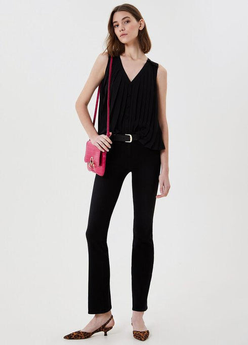 Top Donna WA1273T4756 plissettato Nero LIU.JO- Francavilla Moda